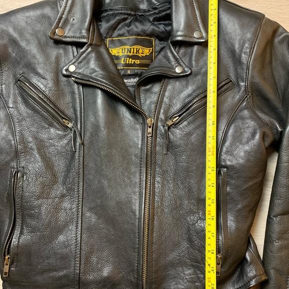 UNIK ULTRA LEATHER MOTORCYCLE JACKET SIZE S + THINSULATE LINING. - Picture 7 of 10
